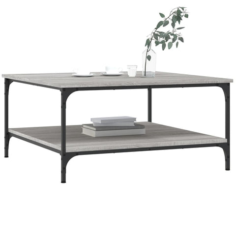 vidaXL Coffee Table Grey Sonoma 80x80x40 cm Engineered Wood
