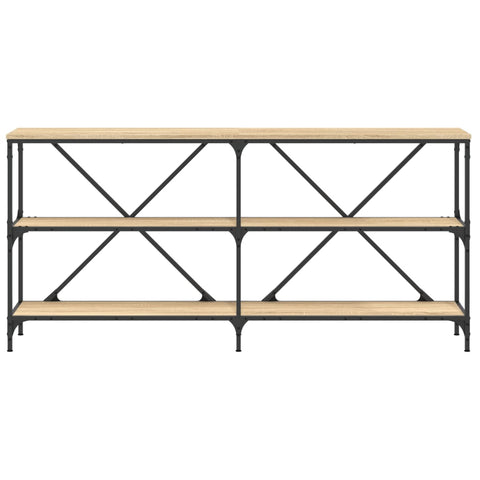 vidaXL Console Table Sonoma Oak 160x30x75 cm Engineered Wood and Iron