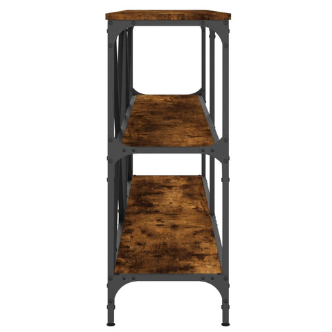 vidaXL Console Table Smoked Oak 160x30x75 cm Engineered Wood and Iron