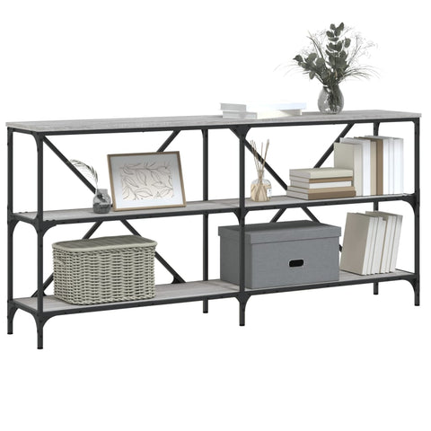 vidaXL Console Table Grey Sonoma 160x30x75 cm Engineered Wood and Iron