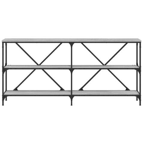 vidaXL Console Table Grey Sonoma 160x30x75 cm Engineered Wood and Iron