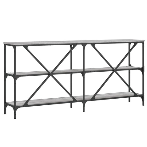 vidaXL Console Table Grey Sonoma 160x30x75 cm Engineered Wood and Iron