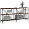 vidaXL Console Table Brown Oak 160x30x75 cm Engineered Wood and Iron