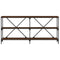 vidaXL Console Table Brown Oak 160x30x75 cm Engineered Wood and Iron