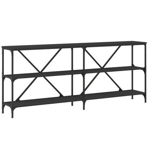 vidaXL Console Table Black 180x30x75 cm Engineered Wood and Iron