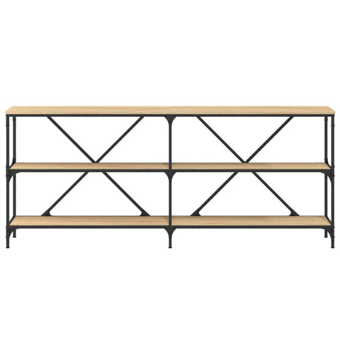 vidaXL Console Table Sonoma Oak 180x30x75 cm Engineered Wood and Iron
