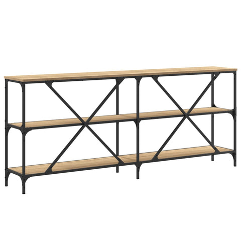 vidaXL Console Table Sonoma Oak 180x30x75 cm Engineered Wood and Iron