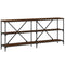 vidaXL Console Table Brown Oak 180x30x75 cm Engineered Wood and Iron