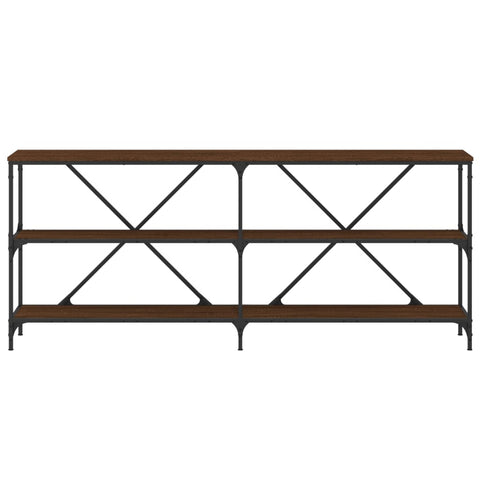 vidaXL Console Table Brown Oak 180x30x75 cm Engineered Wood and Iron