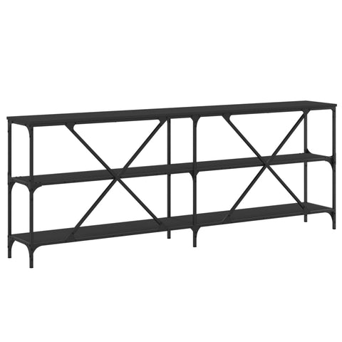 vidaXL Console Table Black 200x30x75 cm Engineered Wood and Iron