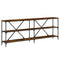 vidaXL Console Table Smoked Oak 200x30x75 cm Engineered Wood and Iron