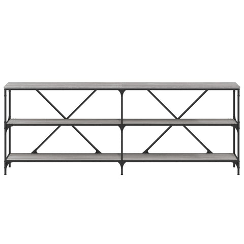 vidaXL Console Table Grey Sonoma 200x30x75 cm Engineered Wood and Iron