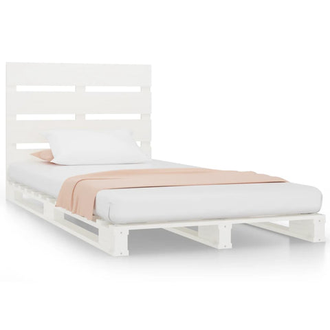 vidaXL Bed Frame without Mattress White 90x190 cm Single Solid Wood Pine Single