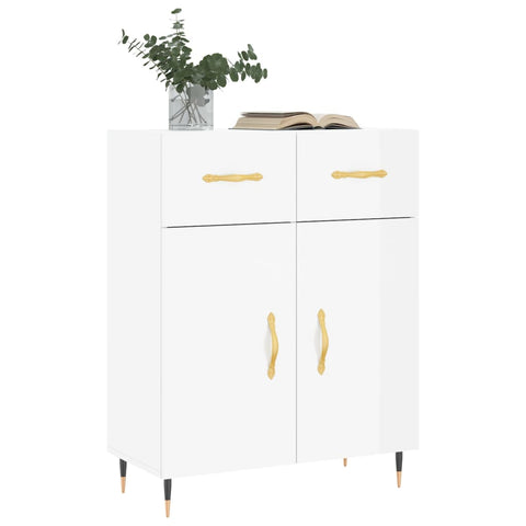 vidaXL Sideboard High Gloss White 69.5x34x90 cm Engineered Wood