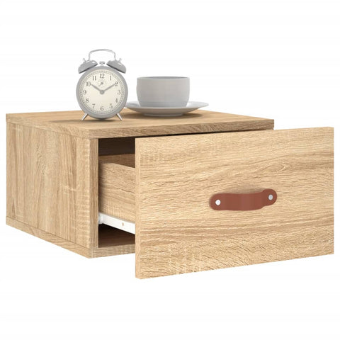 vidaXL Wall-mounted Bedside Cabinet Sonoma Oak 35x35x20 cm