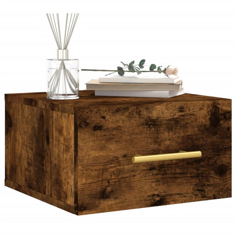 vidaXL Wall-mounted Bedside Cabinets 2 pcs Smoked Oak 35x35x20 cm