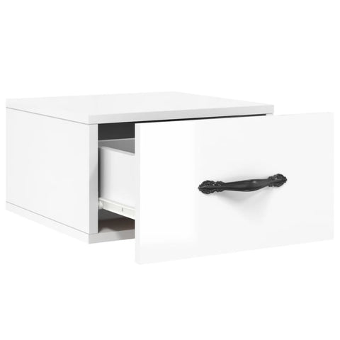 vidaXL Wall-mounted Bedside Cabinets 2 pcs High Gloss White 35x35x20 cm