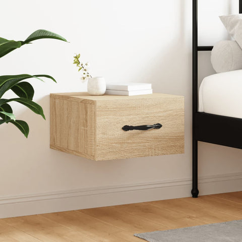 vidaXL Wall-mounted Bedside Cabinet Sonoma Oak 35x35x20 cm