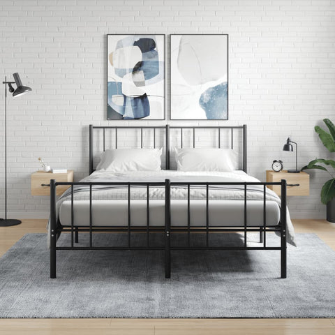 vidaXL Wall-mounted Bedside Cabinets 2 pcs Sonoma Oak 35x35x20 cm