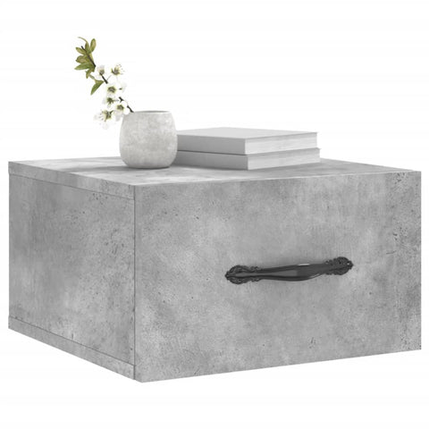 vidaXL Wall-mounted Bedside Cabinet Concrete Grey 35x35x20 cm