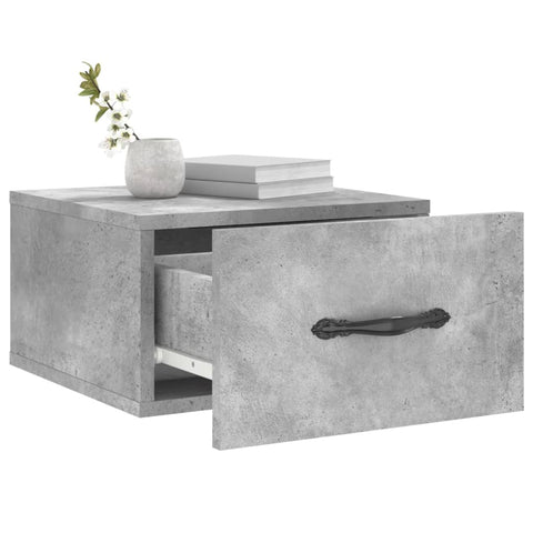 vidaXL Wall-mounted Bedside Cabinet Concrete Grey 35x35x20 cm