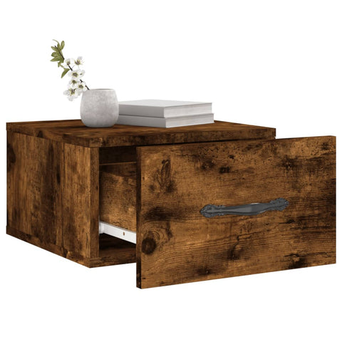 vidaXL Wall-mounted Bedside Cabinets 2 pcs Smoked Oak 35x35x20 cm