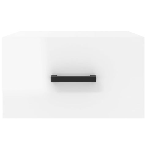 vidaXL Wall-mounted Bedside Cabinet High Gloss White 35x35x20 cm