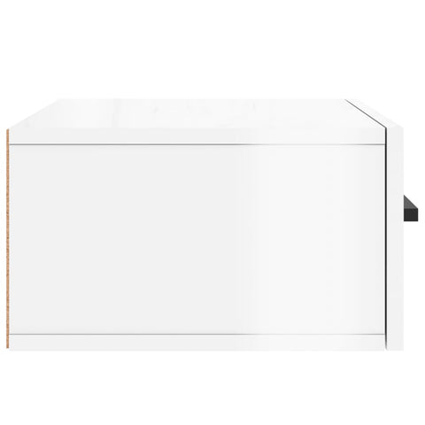 vidaXL Wall-mounted Bedside Cabinet High Gloss White 35x35x20 cm
