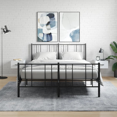 vidaXL Wall-mounted Bedside Cabinets 2 pcs High Gloss White 35x35x20 cm