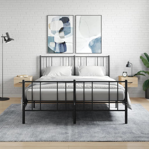 vidaXL Wall-mounted Bedside Cabinets 2 pcs Sonoma Oak 35x35x20 cm