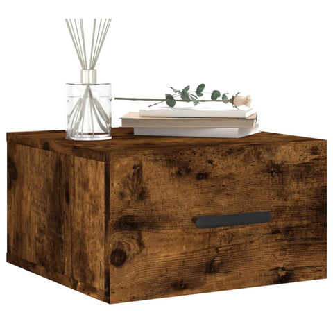 vidaXL Wall-mounted Bedside Cabinet Smoked Oak 35x35x20 cm