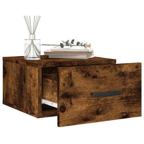 vidaXL Wall-mounted Bedside Cabinet Smoked Oak 35x35x20 cm