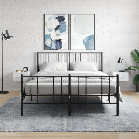 vidaXL Wall-mounted Bedside Cabinets 2 pcs High Gloss White 35x35x20 cm