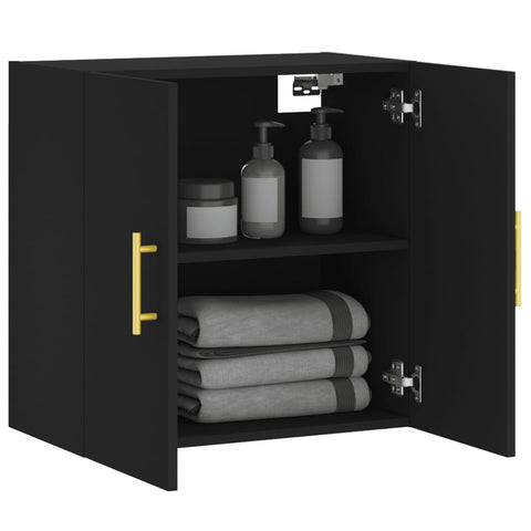 vidaXL Wall Cabinet Black 60x31x60 cm Engineered Wood