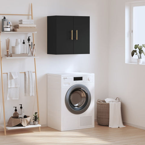 vidaXL Wall Cabinet Black 60x31x60 cm Engineered Wood