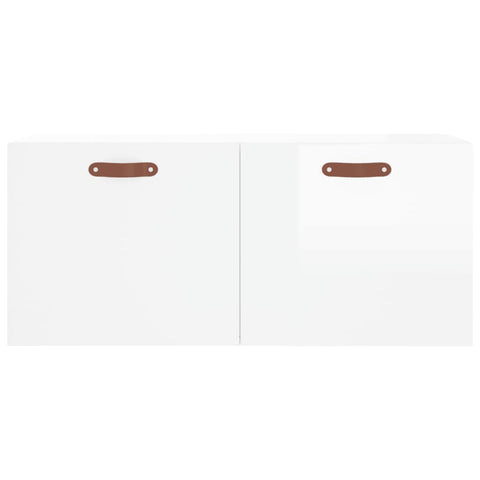 vidaXL Wall Cabinet High Gloss White 80x36.5x35 cm Engineered Wood
