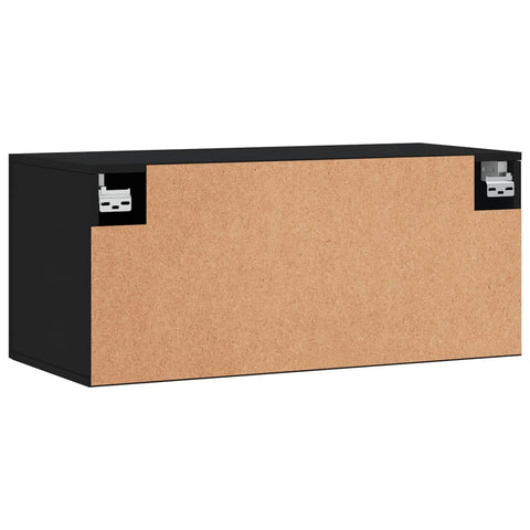vidaXL Wall Cabinet Black 80x36.5x35 cm Engineered Wood