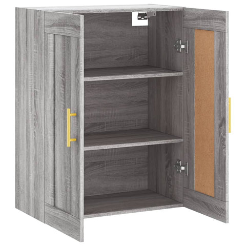 vidaXL Wall Mounted Cabinet Grey Sonoma 69.5x34x90 cm Engineered Wood