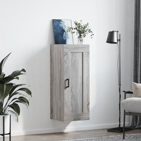 vidaXL Wall Mounted Cabinet Grey Sonoma 34.5x34x90 cm Engineered Wood