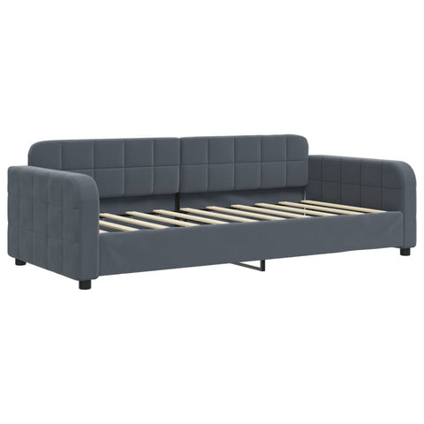 vidaXL Day Bed without Mattress Dark Grey 90x190 cm Single Velvet