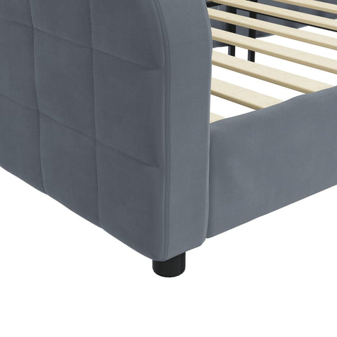 vidaXL Day Bed without Mattress Dark Grey 90x190 cm Single Velvet