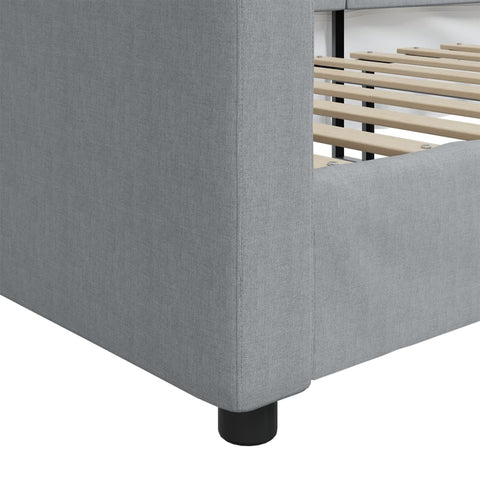 vidaXL Day Bed without Mattress Light Grey 90x190 cm Single Fabric
