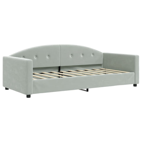 vidaXL Day Bed without Mattress Light Grey 90x190 cm Single Velvet