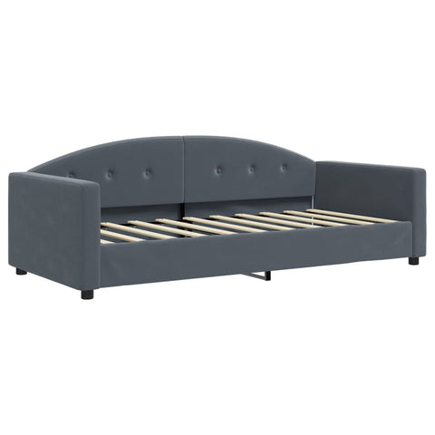 vidaXL Day Bed without Mattress Dark Grey 90x190 cm Single Velvet