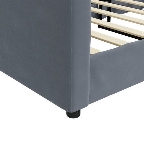 vidaXL Day Bed without Mattress Dark Grey 90x190 cm Single Velvet