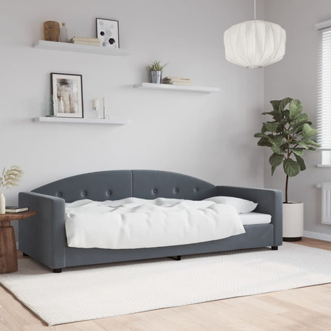 vidaXL Day Bed without Mattress Dark Grey 90x190 cm Single Velvet