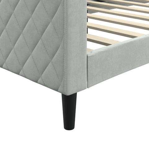 vidaXL Day Bed without Mattress Light Grey 90x190 cm Single Velvet