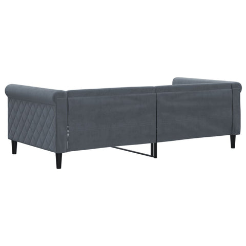 vidaXL Day Bed without Mattress Dark Grey 90x190 cm Single Velvet
