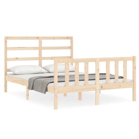 vidaXL Bed Frame without Mattress Double Solid Wood Pine