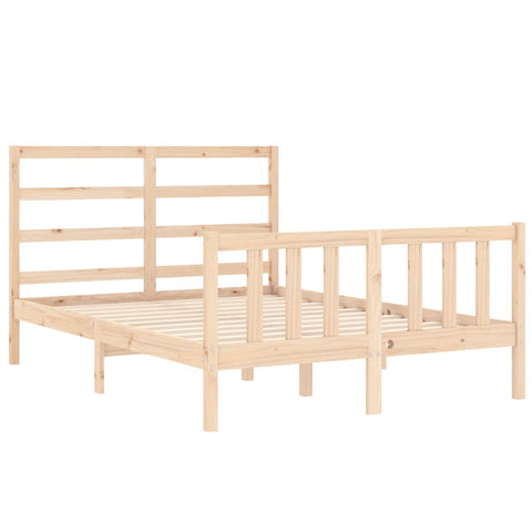 vidaXL Bed Frame without Mattress Double Solid Wood Pine